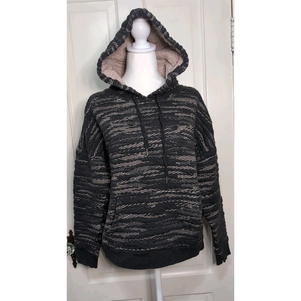 prAna Hoodie Gray/Mauve Hooded One Pocket Textured Gorpcore Women's L(1158)